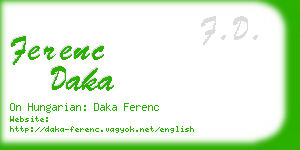 ferenc daka business card